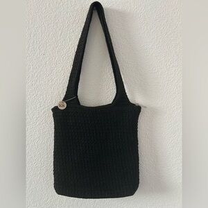 The Sak Black Crochet Shoulder Bag